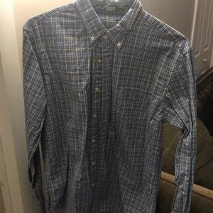 JCrew blue/yellow plaid button down shirt
